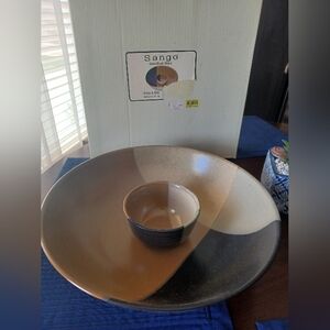 Sango Dust And Gold Chip&Dip Bowl Set